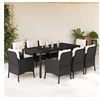 Image de Ensemble à Manger de Jardin avec Coussins 9 pcs, Table et Chaises de Patio, Meubles d'Extérieur Terrasse, Moderne, 3211847