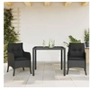 Image de 3-delige Tuinset met kussens poly rattan zwart3211848