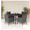 Image de 5-delige Tuinset met kussens poly rattan zwart3211849