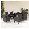 Image de 7-delige Tuinset met kussens poly rattan zwart3211852