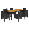 Image de Salon de jardin GENERIQUE rotin 6 personnes 190 x 90 x 75 cm 7 pieces