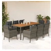 Image de 9-delige Tuinset met kussens poly rattan grijs3211877