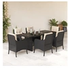 Image de 7-delige Tuinset met kussens poly rattan zwart3211878