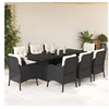 Image de Ensemble à Manger de Jardin avec Coussins 9 pcs, Table et Chaises de Patio, Meubles d'Extérieur Terrasse, Moderne, 3211879