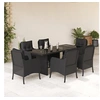Image de 7-delige Tuinset met kussens poly rattan zwart3211880
