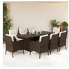Image de 9-delige Tuinset met kussens poly rattan bruin3211883