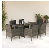 Image de 7-delige Tuinset met kussens poly rattan grijs3211884