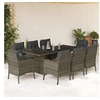 Image de 9-delige Tuinset met kussens poly rattan grijs3211885