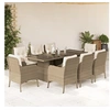 Image de 9-delige Tuinset met kussens poly rattan beige3211887