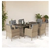 Image de 7-delige Tuinset met kussens poly rattan beige3211888