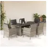 Image de 7-delige Tuinset met kussens poly rattan grijs3211890