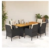 Image de 7-delige Tuinset met kussens poly rattan zwart3211894