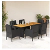 Image de 7-delige Tuinset met kussens poly rattan zwart3211896