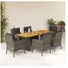 Image de 7-delige Tuinset met kussens poly rattan grijs3211898
