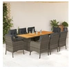 Image de 9-delige Tuinset met kussens poly rattan grijs3211899