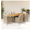 Image de 7-delige Tuinset met kussens poly rattan beige3211900