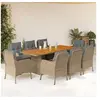 Image de 9-delige Tuinset met kussens poly rattan beige3211903