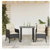 Image de 3-delige Tuinset met kussens poly rattan zwart3211913