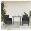 Image de 3-delige Tuinset met kussens poly rattan zwart3211920