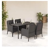 Image de Salon de jardin rotin noir 5 pieces 140 x 70 x 74 cm