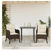Image de Ensemble à Manger de Jardin avec Coussins 3 pcs, Table et Chaises de Patio, Meubles d'Extérieur Terrasse, Moderne, 3211934