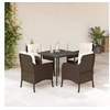 Image de Ensemble à Manger de Jardin avec Coussins 5 pcs, Table et Chaises de Patio, Meubles d'Extérieur Terrasse, Moderne, 3211935