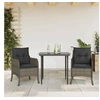 Image de Ensemble à Manger de Jardin avec Coussins 3 pcs, Table et Chaises de Patio, Meubles d'Extérieur Terrasse, Moderne, 3211948