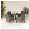 Image de 5-delige Tuinset met kussens poly rattan grijs3211949
