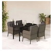 Image de Salon de jardin vidaxl rotin 5 pieces gris 140 x 70 x 74 cm