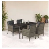 Image de Salon de jardin vidaxl 5 pieces gris rotin 160 x 80 x 74 cm