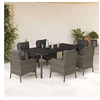 Image de Salon de jardin vidaxl rotin 7 pieces gris 200 x 100 x 74 cm