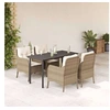 Image de Salon de jardin beige 5 pieces rotin 140 x 70 x 74 cm