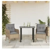 Image de 3-delige Tuinset met kussens poly rattan beige3211983