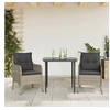 Image de 3-delige Tuinset met kussens poly rattan lichtgrijs3211990