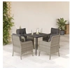 Image de 5-delige Tuinset met kussens poly rattan lichtgrijs3211991