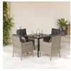 Image de 5-delige Tuinset met kussens poly rattan lichtgrijs3211998