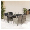 Image de Salon de jardin gris 5 pieces rotin 140 x 70 x 74 cm