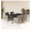 Image de Ensemble à Manger de Jardin avec Coussins 5 pcs, Chaises et Table de Patio, Meubles de Terrasse, Moderne, Gris Clair 3212000