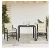 Image de 3-delige Bistroset met kussens poly rattan zwart3212018