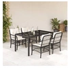 Image de Ensemble à Manger de Jardin avec Coussins 5 pcs, Table et Chaises de Patio, Meubles d'Extérieur Terrasse, Moderne, 3212020