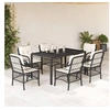 Image de Ensemble à Manger de Jardin avec Coussins 7 pcs, Table et Chaises de Patio, Meubles d'Extérieur Terrasse, Moderne, 3212021