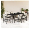 Image de Ensemble à Manger de Jardin avec Coussins 7 pcs, Table et Chaises de Patio, Meubles d'Extérieur Terrasse, Moderne, 3212022