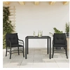 Image de 3-delige Bistroset met kussens poly rattan zwart3212024