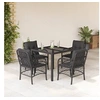 Image de 5-delige Tuinset met kussens poly rattan zwart3212025