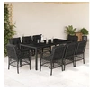 Image de Ensemble à Manger de Jardin avec Coussins 9 pcs, Table et Chaises de Patio, Meubles d'Extérieur Terrasse, Moderne, 3212029