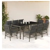 Image de 9-delige Tuinset met kussens poly rattan grijs3212035