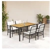 Image de Ensemble à Manger de Jardin avec Coussins 5 pcs, Table et Chaises de Patio, Meubles d'Extérieur Terrasse, Moderne, 3212038