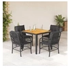 Image de Ensemble à Manger de Jardin avec Coussins 5 pcs, Table et Chaises de Patio, Meubles d'Extérieur Terrasse, Moderne, 3212043