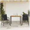 Image de 3-delige Bistroset met kussens poly rattan grijs3212048