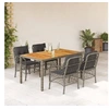 Image de Ensemble à manger de jardin 5 pcs avec coussins Gris 3212050